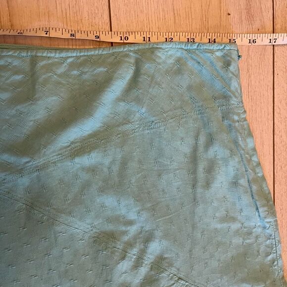 Vintage aqua blue cotton knee length skirt coastal western - Picture 6 of 8